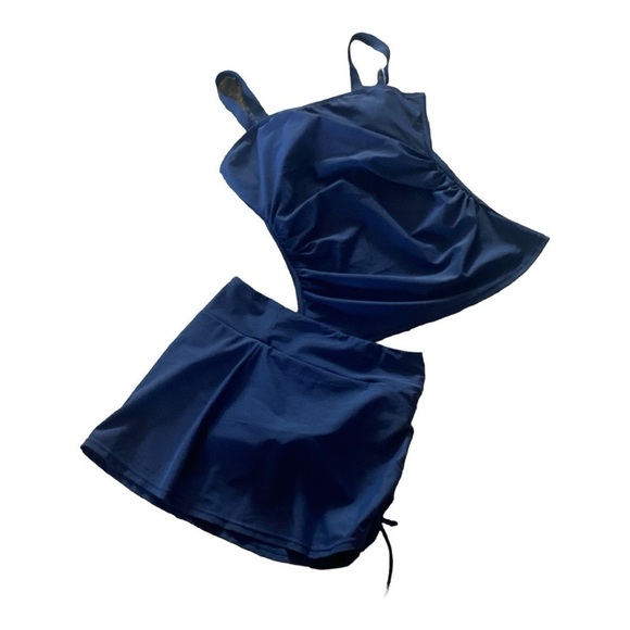 Women’s Tankini 2Pc Swimwear with Tummy Control Modest Blue Size Small NWT - Picture 5 of 5